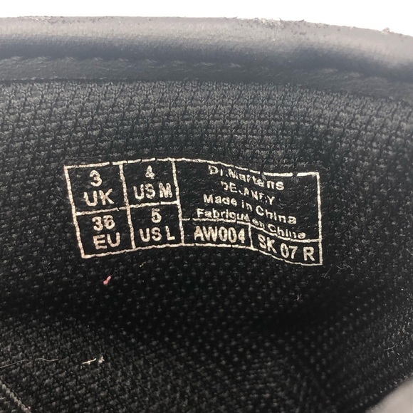 Dr. Martens Boots Girls 4 Delaney Pink Glitter Combat Lace Up High Top Moto - Picture 4 of 7